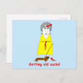 Alte lustige Crabby Alte Frau Postkarte (Vorne/Hinten)