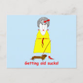 Alte lustige Crabby Alte Frau Postkarte (Vorderseite)