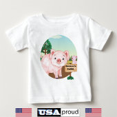 Alte MacDonald's Farm 🐮 Niedliches Pig Monogramm Baby T-shirt