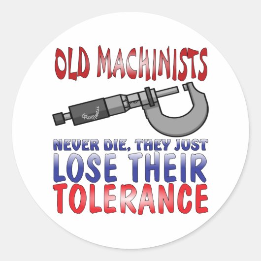 Alte Machinisten Epitaph Runder Aufkleber (Vorderseite)