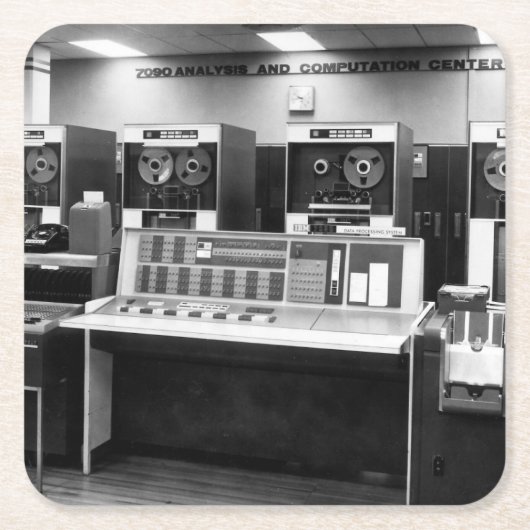 Alte Mainframe-Computer Rechteckiger Pappuntersetzer (Vorderseite)
