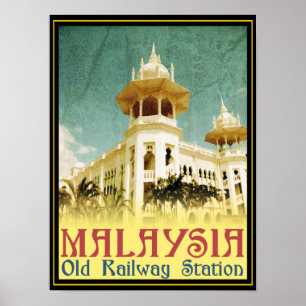 Alte malaysische Eisenbahnstation Poster