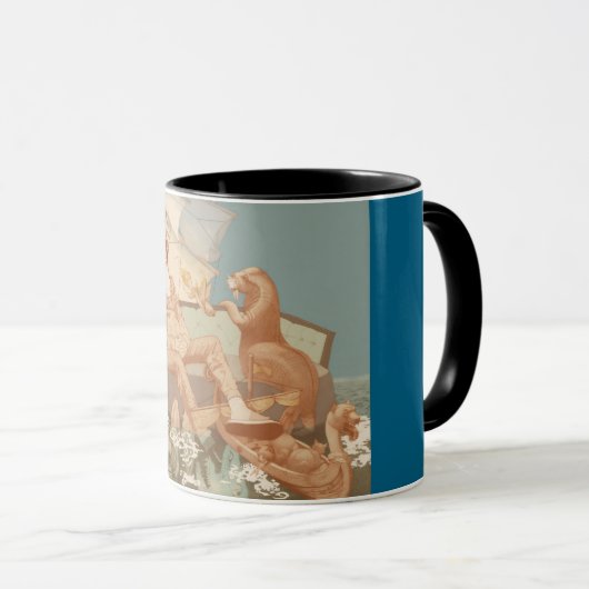 Alte Man Nautical Illustration Tasse (VorderseiteRechts)