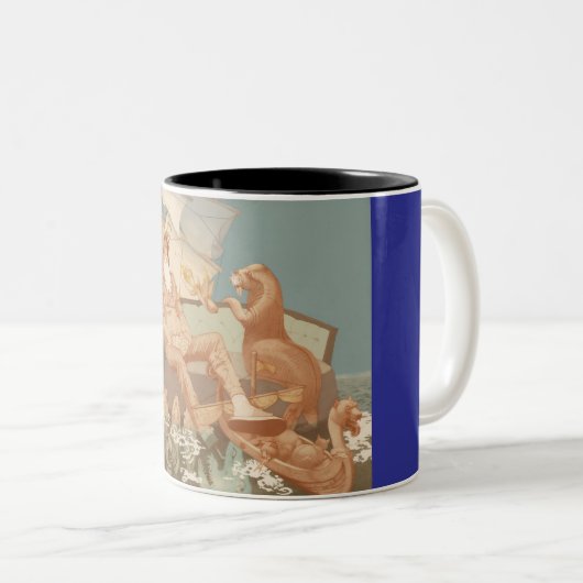 Alte Man Nautical Illustration Zweifarbige Tasse (VorderseiteRechts)