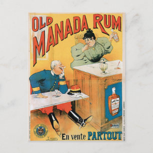 Alte Manada Rum Vintage Getränkewerbung Kunst Postkarte