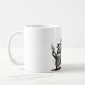 Alte Mann Biker kann lustige Becher spionieren, Ta Kaffeetasse (Links)