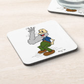 Alte Mann Waving Bart Untersetzer - Set von 6 Jahr (Linke Seite)