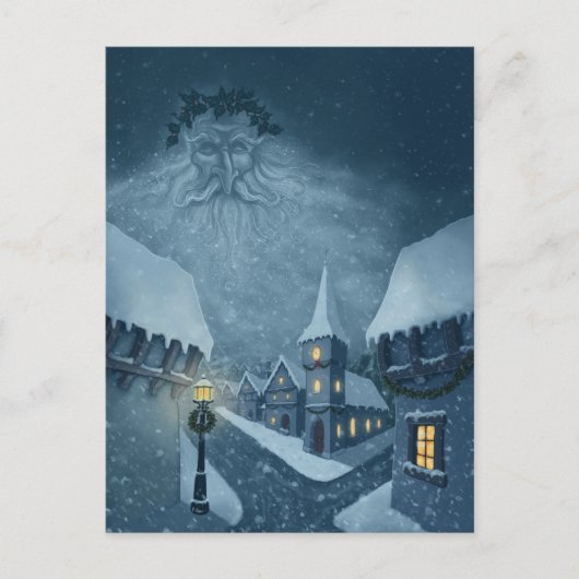 Alte Mann Winter Feiertagspostkarte (Vorderseite)