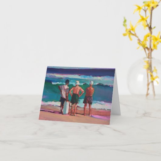 Alte Männer am Strand Karte (Gelbe Blume)