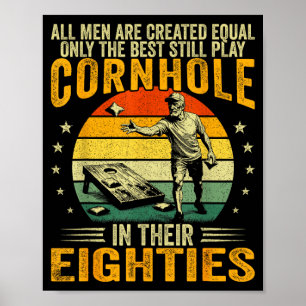 Alte Männer spielen Cornhole in den 80ern lustiger Poster