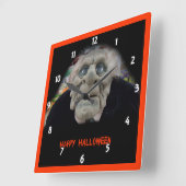 Alte Männergaske im schwarzen Hintergrund Quadratische Wanduhr (Winkel)