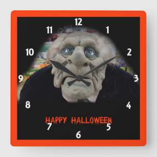 Alte Männergaske im schwarzen Hintergrund Quadratische Wanduhr