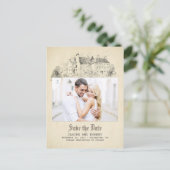 Alte Märchenburg Foto Save the Date Ankündigungspostkarte (Stehend Vorderseite)