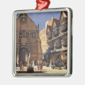 Alte Markt-Hall-Ansicht-britisches Silbernes Ornament (Links)