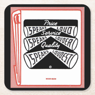 alte Matchbook-Cover-Preis spricht laut Rechteckiger Pappuntersetzer
