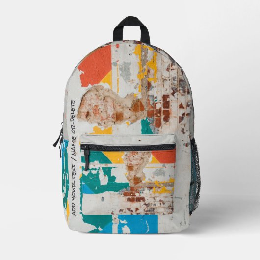 Alte Mauer mit Graffiti Bedruckter Rucksack (Vorderseite)