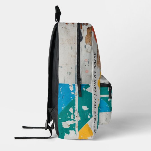 Alte Mauer mit Graffiti Bedruckter Rucksack (Links)