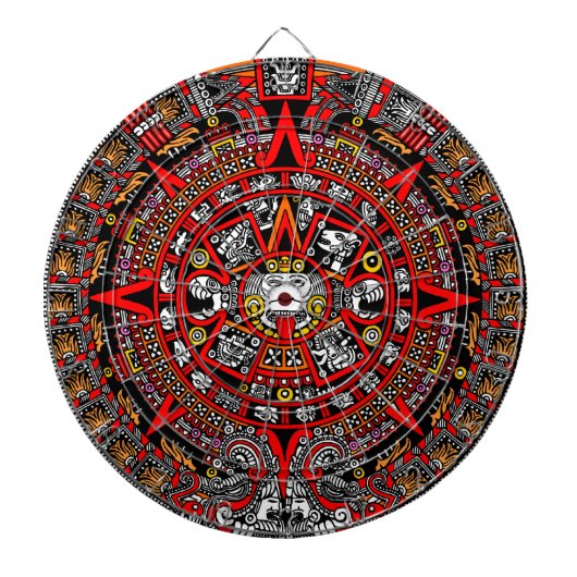 Alte Maya-Azteken-Aufzeichnung der Tage Dartboard Dartscheibe (vorne)