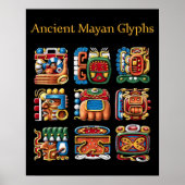 Alte Maya-Glyphen Poster (Vorne)