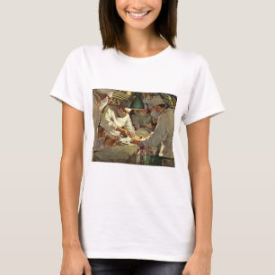 Alte Medizin, Ärzte führen Operation im Notfallrau T-Shirt