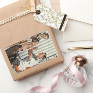 Alte Medizin, Kinderarzt mit Patient Rechteckiger Aufkleber