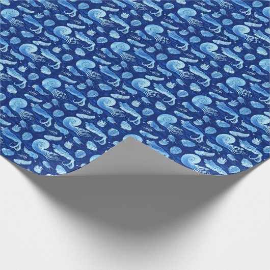 Alte Meerestiere: Trilobiten, Anomalocaris.. Geschenkpapier (Ecke)