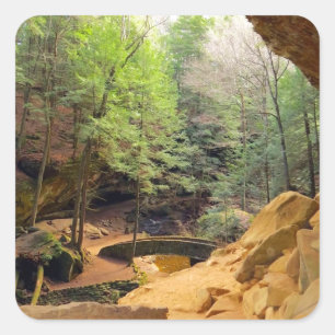 Alte Menschenhöhle Quadratischer Aufkleber