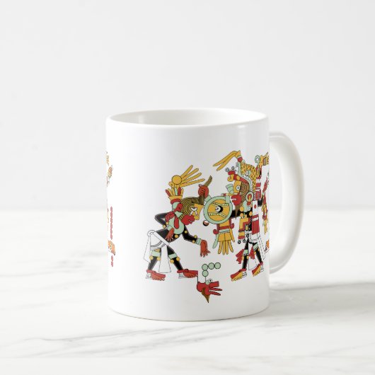 Alte Mesoamerican Kunst-Kaffee-MayaTasse Kaffeetasse (VorderseiteRechts)