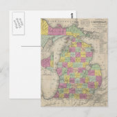 Alte Michigan-Karte (1853) Postkarte (Vorne/Hinten)
