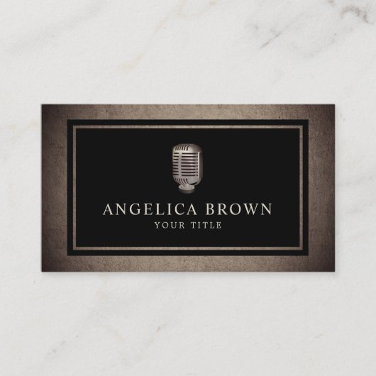 Alte Mikrofon-Visitenkarte Visitenkarte (Vorderseite)