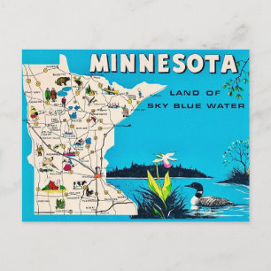 Alte Minnesota-Karte als Postkarte
