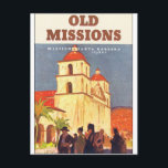 Alte Missionen Santa Barbara Vintage Reiseplaner Postkarte<br><div class="desc">Dieses Produkt enthält die alten Missionen Santa Barbara Vintage Travel Poster Artwork.

Wie dieses Design,  aber du will es zu verändern? Klicken Sie einfach auf "Anpassen",  um Text hinzuzufügen oder Dinge nach Ihren Wünschen anzupassen.</div>