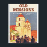Alte Missionen Santa Barbara Vintage Reiseplaner Postkarte<br><div class="desc">Dieses Produkt enthält die alten Missionen Santa Barbara Vintage Travel Poster Artwork.

Wie dieses Design,  aber du will es zu verändern? Klicken Sie einfach auf "Anpassen",  um Text hinzuzufügen oder Dinge nach Ihren Wünschen anzupassen.</div>