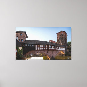 Alte mittelalterliche Brücke in Nürnberg, Deutschl Leinwanddruck