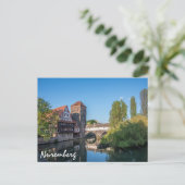 Alte mittelalterliche Brücke in Nürnberg, Deutschl Postkarte (Stehend Vorderseite)