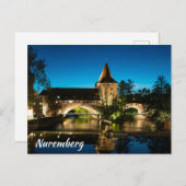 Alte mittelalterliche Brücke in Nürnberg Postkarte (Vorne/Hinten)
