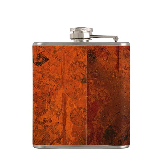 Alte mittelalterliche lederne Buch-Abdeckung Flachmann (Rückseite)