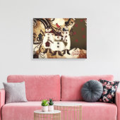 Alte Mode Abstrakt Snowmen | Saison Greetings Leinwanddruck (Insitu (Wohnzimmer))