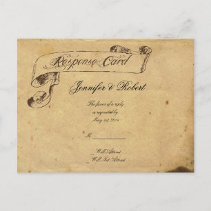 Alte Mode Elegance Parchment Quill UAWG Einladungspostkarte