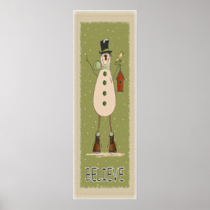 Alte Mode glaubt Snowman Poster