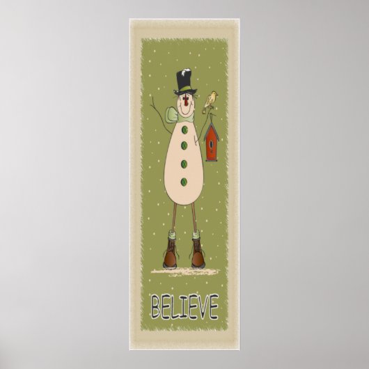 Alte Mode glaubt Snowman Poster (Vorne)