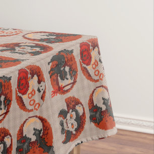 Alte Mode-Halloween-Imitat Kreuz-Stich Tischdecke
