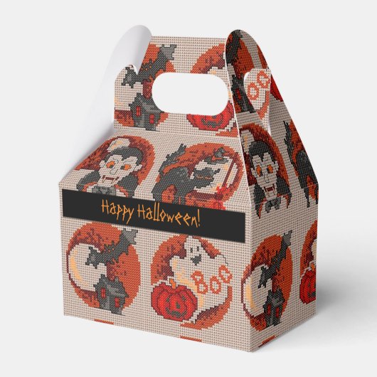 Alte Mode Halloween Imitate Cross-Stitch Gefallen Geschenkschachtel (Vorderseite)