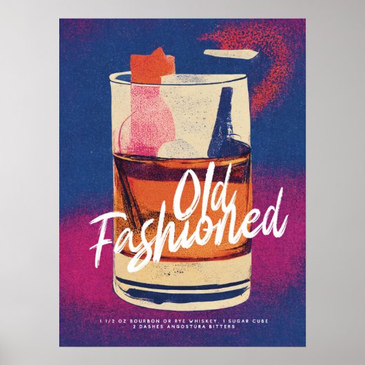 Alte Mode Klassischer Cocktail Retro Art Poster (Vorne)