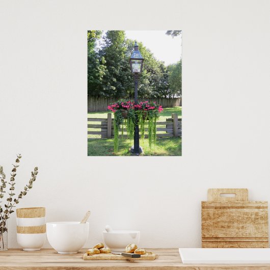 Alte Mode-Lampe mit hängenden Blume Poster (Küche)