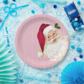 Alte Mode Santa Claus Cranberry Pappteller (Party)