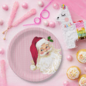Alte Mode Santa Claus Cranberry Pappteller (Party)