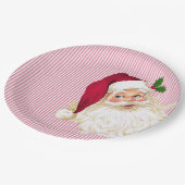 Alte Mode Santa Claus Cranberry Pappteller (Schrägansicht)