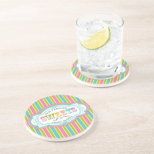 Alte Mode Süßigkeits-Zeichen-Untersetzer Sandstein Untersetzer (Seite)