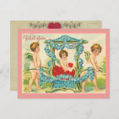 Alte Mode Valentine Postcard Feiertagspostkarte (Vorne/Hinten)